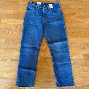 Levis 501 cropped straight leg 28x26